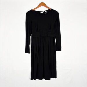 Seraphine Womens‎ Pleated Nursing Dress Mini Long Sleeve Size 4 Black
